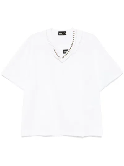 Kolor Contrasting Collar T-shirt In White