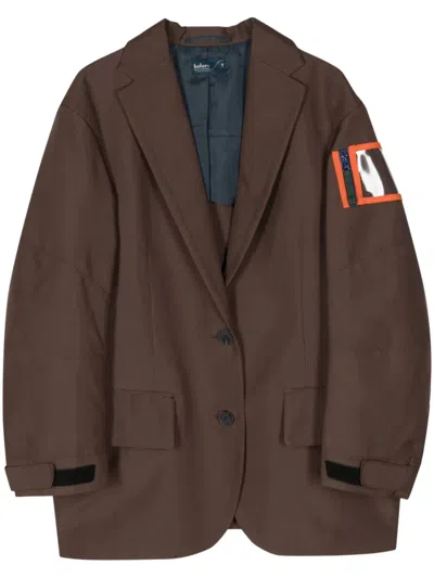 Kolor Contrasting-panel Blazer In Brown