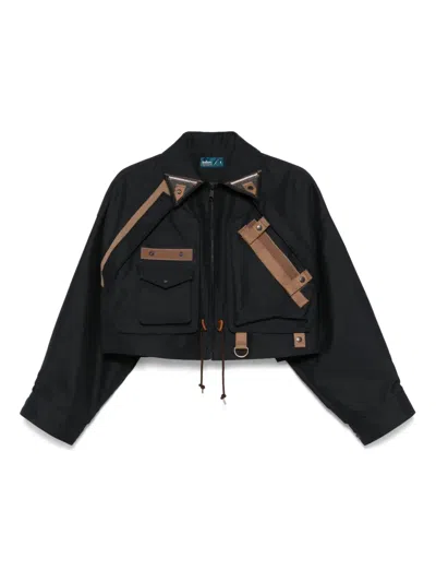 Kolor Cropped Jacket In Blue