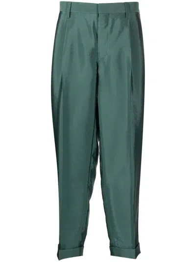 Kolor Cropped-hose Mit Tapered-bein In Green