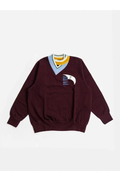 Kolor Cut Sew 07 Sweater In Burgundy