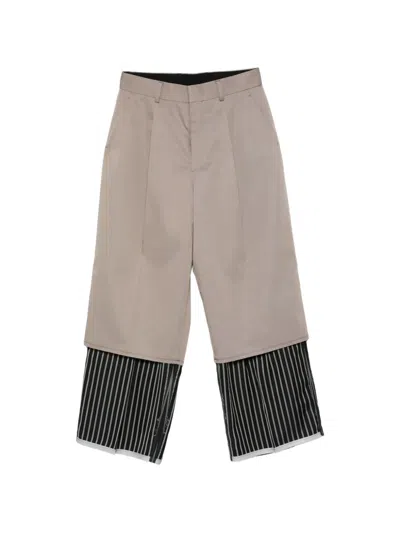 Kolor Double Layer Tailored Trousers In Brown