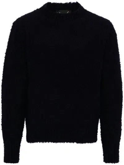 Kolor Elbow-patch Crew-neck Sweater In Blue