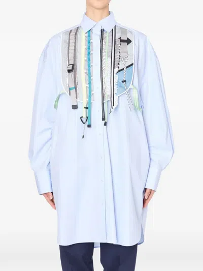 Kolor Embellished Shirt In Blue