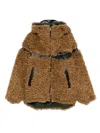 Kolor Faux Fur Hooded Jacket In Brown