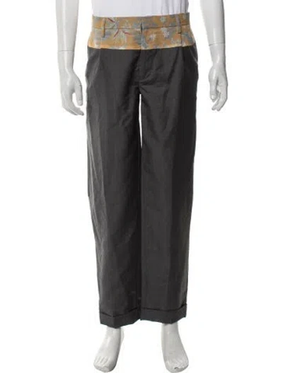 Pre-owned Kolor Floral Print Dress Pants In Grey