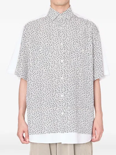 Kolor Floral-print Shirt In Gray