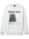 Kolor Graphic-print Cotton Sweatshirt In Weiss