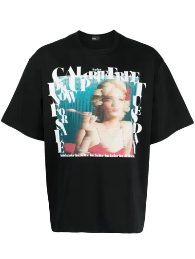 Kolor Graphic-print Cotton T-shirt In Black
