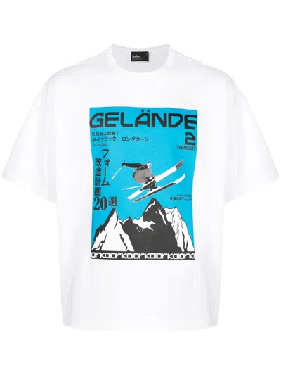 Kolor Graphic-print Cotton T-shirt In White