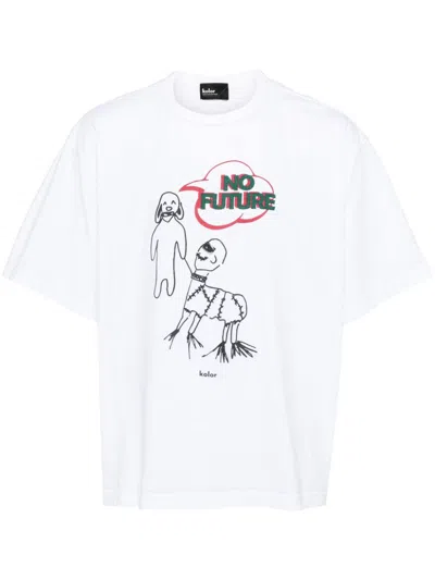 Kolor Graphic-print Cotton T-shirt In A-white