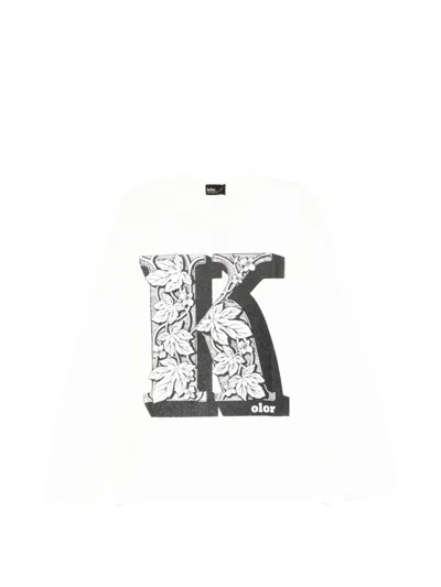 Kolor Graphic-print Long-sleeve T-shirt In Yellow