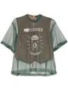 Kolor Graphic-print Top In Green