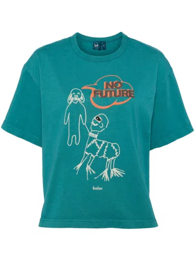 Kolor Graphic-printed T-shirt In Green