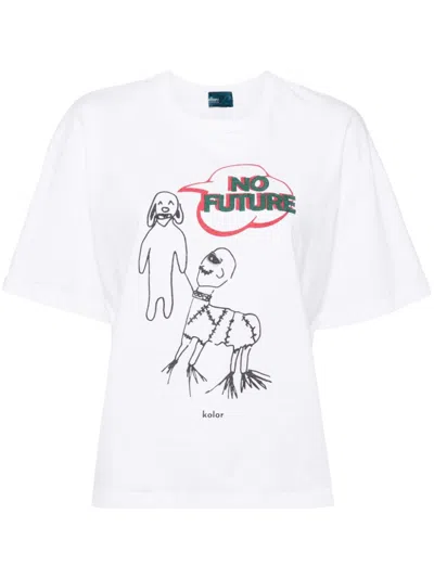 Kolor Graphic-printed T-shirt In White