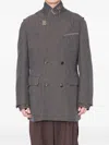 Kolor "jacket 02" Split Double Breast Coat In Gray