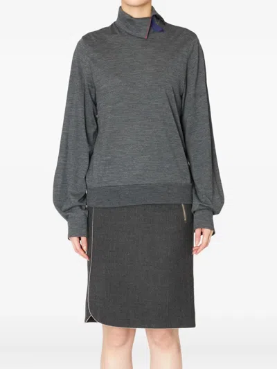 Kolor High-neck Panelled Top In Black