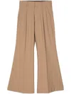 Kolor High-waist Flared Trousers In Brown