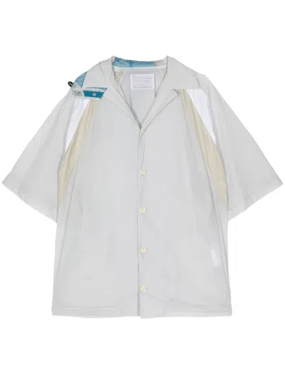 Kolor Hood Colour-block Shirt In Grey