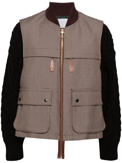 Kolor Houndstooth Cable-knitted Jacket In A