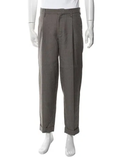 Pre-owned Kolor Houndstooth Print Dress Pants In Brown