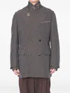 Kolor "jacket 02" Split Double Breast Coat In Gray