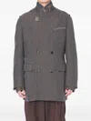 Kolor "jacket 02" Split Double Breast Coat In Gray