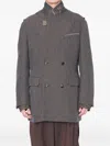 Kolor "jacket 02" Split Double Breast Coat In Gray