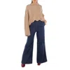 Kolor Ladies Blue Wide Flare Denim Jeans, Brand Size 3 (large) In Brown