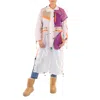 Kolor Ladies Colorblock Transparent Nylon Mesh Coat, Size Small In White