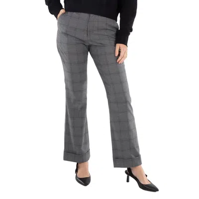KOLOR LADIES GRAY GLEN PLAID TAILORED TROUSERS, BRAND SIZE 2 (MEDIUM)