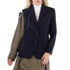 Kolor Ladies Navy Deconstructed Panelled Single-breasted Blazer In Black