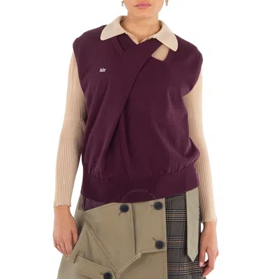 Kolor Ladies Purple Double Layer V-neck Vest