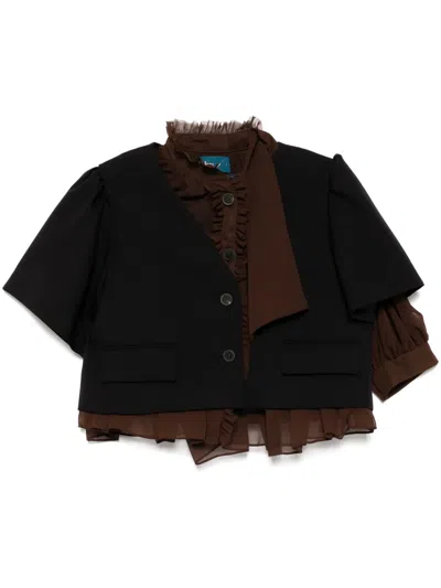 Kolor Layered Jacket In Black