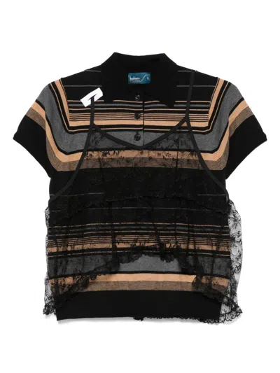 Kolor Layered Polo Shirt In Black