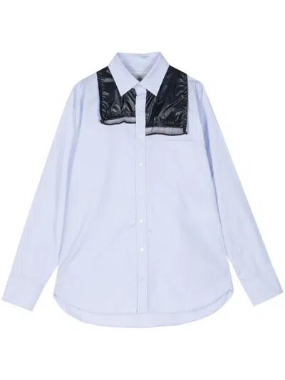 Kolor Layered Poplin Shirt In Blue