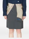 Kolor Layered Zip-front Midi Skirt In Gray