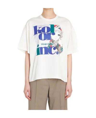 Kolor Letter T-shirt In White