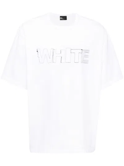 Kolor Logo-embroidered Cotton T-shirt In White