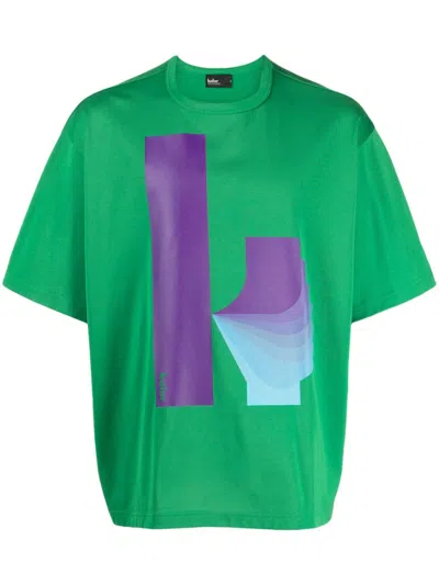 Kolor Logo-print Cotton T-shirt In Green
