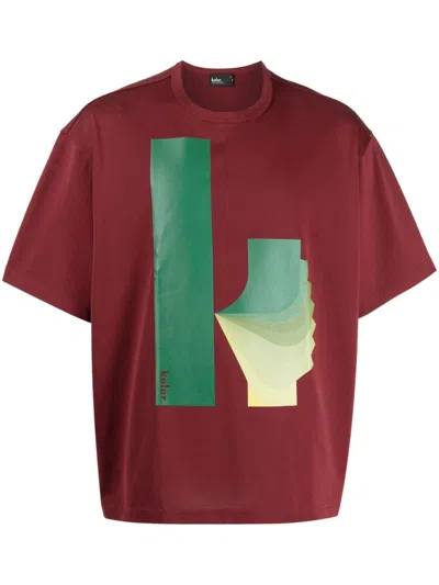 Kolor Logo-print Cotton T-shirt In Red
