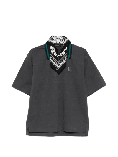 Kolor Logo-embroidered Polo Shirt In Gray