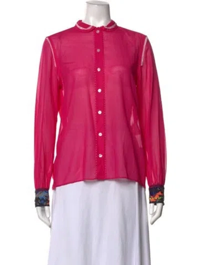 Pre-owned Kolor Long Sleeve Blouse In Pink