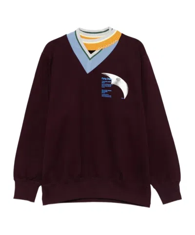 KOLOR V-NECK GRAPHIC-PRINT SWEATSHIRT