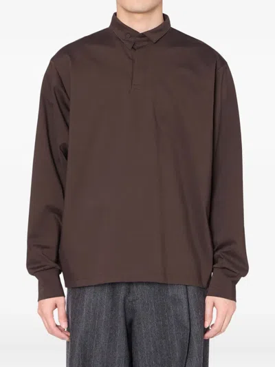 Kolor Long-sleeve Polo Shirt In Red