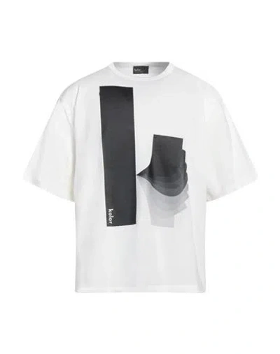 Kolor Man T-shirt White Size 3 Cotton