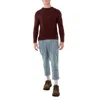Kolor Men's Reddish Brown Contrasting-trim Crew-neck Jumper In Burgundy