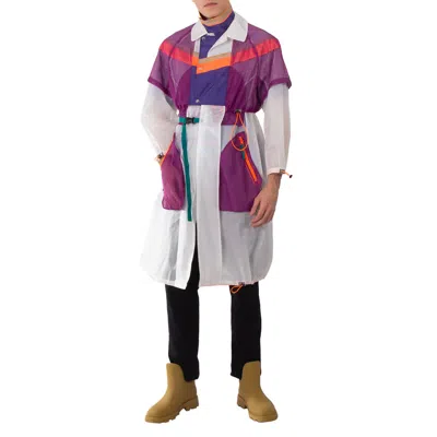 KOLOR MEN'S WHITE LAYERED CAPE STYLE COAT, BRAND SIZE 1 (SMALL)