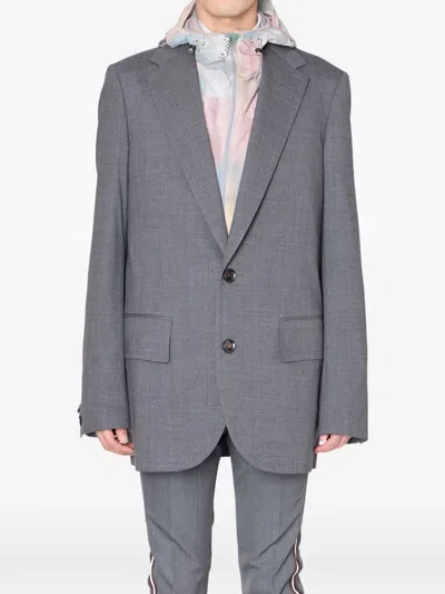 Kolor Notched-lapel Single-breasted Blazer In Gray