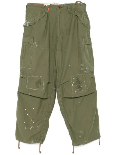 Kolor Paint Splatter-detail Trousers In Green
